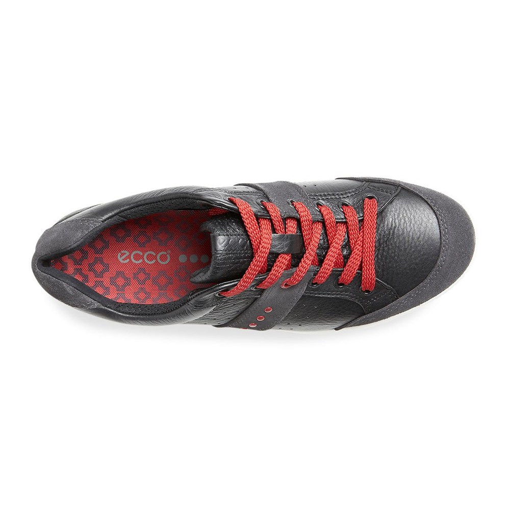 ECCO Mens Golf Shoes Black/Red - Original Street - NLH-518304